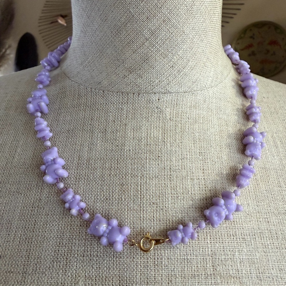 Teddy Bear Beaded Necklace